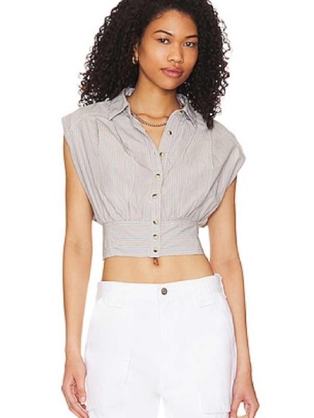 Free People We The Free Cassie Top in Ivory Combo